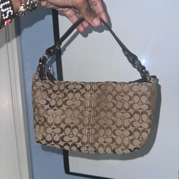 Coach Signature Brown & Tan Monogram Demi Shoulder Bag - Picture 4 of 6